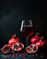 Elegant Pomegranate Juice in Sophisticated Goblet