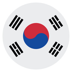 South Korea flag. South Korea circle flag logo icon computer vector illustration design