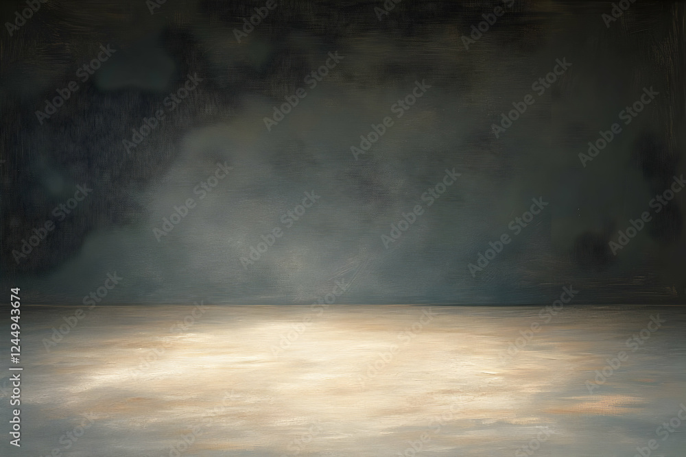Poster Abstract Background with Dark Gray Wall and Illuminated Floor Creating Depth and Dimension