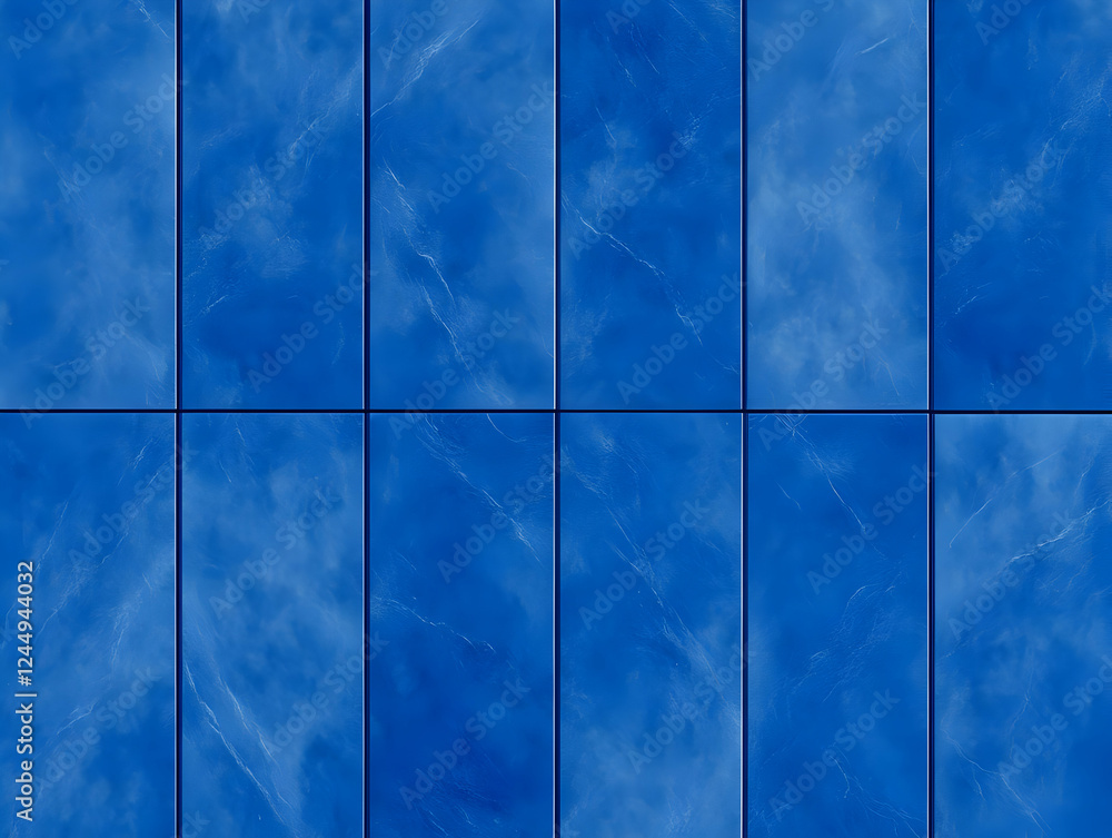 Poster blue marble tile texture forms a seamless pattern for background or design element