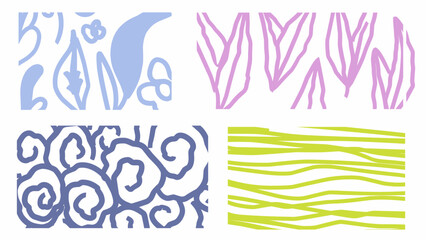 Abstract groovy floral pattern. Modern flower leaves Hand drawn design for wallpaper, wall decor, print, postcard, cover, template, banner