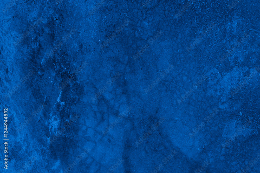 Poster Old wall pattern texture cement blue dark abstract  blue color design are light with black gradient background.