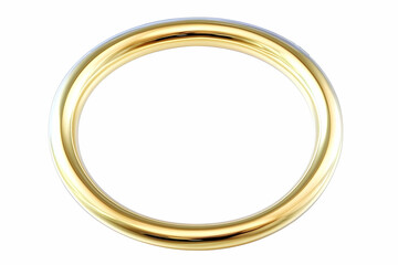 Shiny Gold Ring Forms a Perfect Circle on a White Background, Simple and Elegant Design