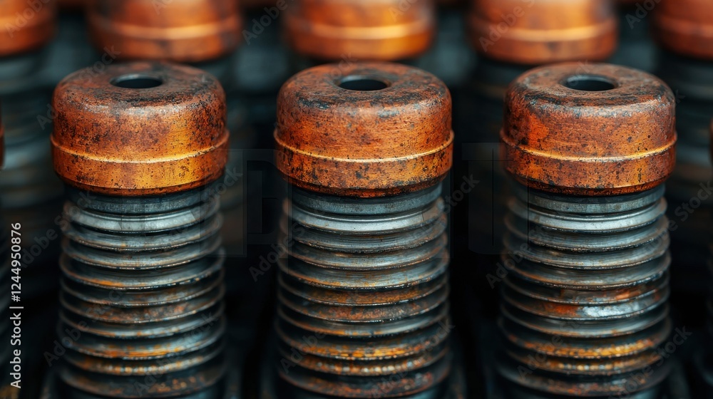 Poster close-up view of rusty mechanical components