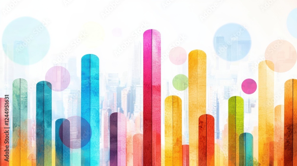 Poster vibrant abstract background with colorful shapes and lines