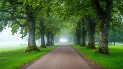 Obraz premium A foggy forest path with no clear direction, symbolizing uncertainty and mental distress.