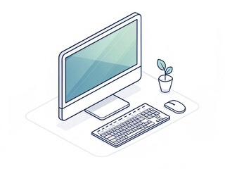 Fototapeta premium computer monitor with mouse