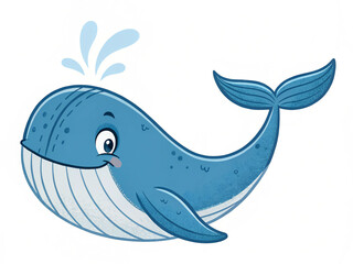 Fototapeta premium Blue whale illustration 