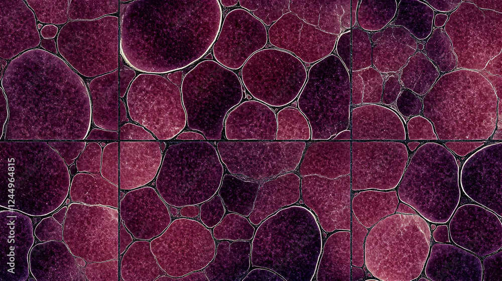 Poster dark purple tiled surface forms an intricate abstract pattern seamlessly
