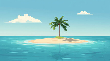 Obraz premium Game Backgrounds: Tropical 2D Cartoon Paradise Island