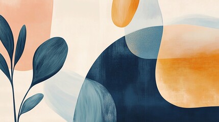 Abstract shapes and gentle colors depicting a balance between calm and focus, symbolic of a mindful approach to energy, mindfulness concept 