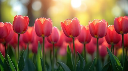  A breathtaking view of colorful tulips in full bloom, stretching across the expansive Keukenhof gardens in the Netherlands. The scene captures the beauty and diversity of the flowers