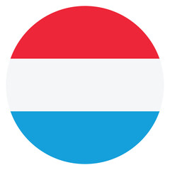 Luxembourg flag. Luxembourg circle flag logo icon computer vector illustration design