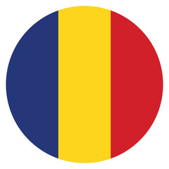 Fototapeta premium Romania flag. Romania circle flag logo icon computer vector illustration design