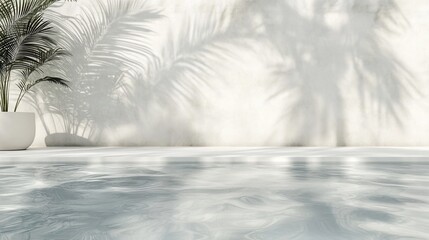 Poolside palm shadows, summer relaxation