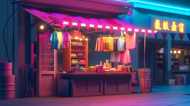 Secondhand Stall market 3D