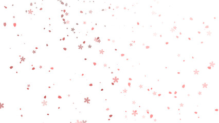 Transparent material of falling cherry blossoms