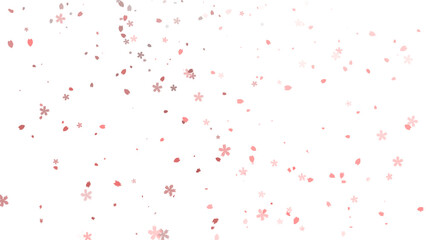 8bit game style, transparent material of falling pixel cherry blossoms