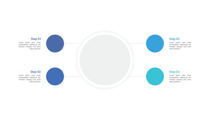 4 steps modern diagram infographic for data visualization.