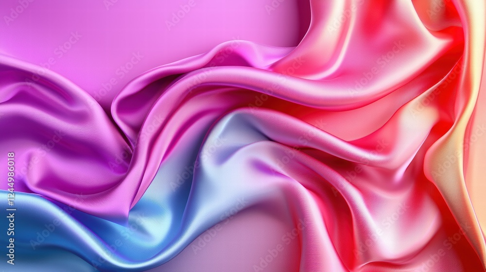 Poster elegant flowing fabric with gradient colors in soft light