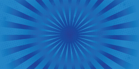 Seamless abstract sun ray blue and green Vintage sunbeam backdrop, boom, comic. Cartoon pop art template summer banner background.