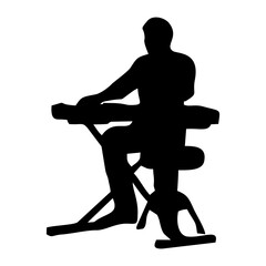 silhouette of person playing keyboard while standing