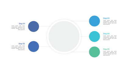 5 steps modern diagram infographic for data visualization.