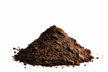 A Pile of Rich Brown Cocoa Powder Forms a Neat Mound on a Clean White Background.