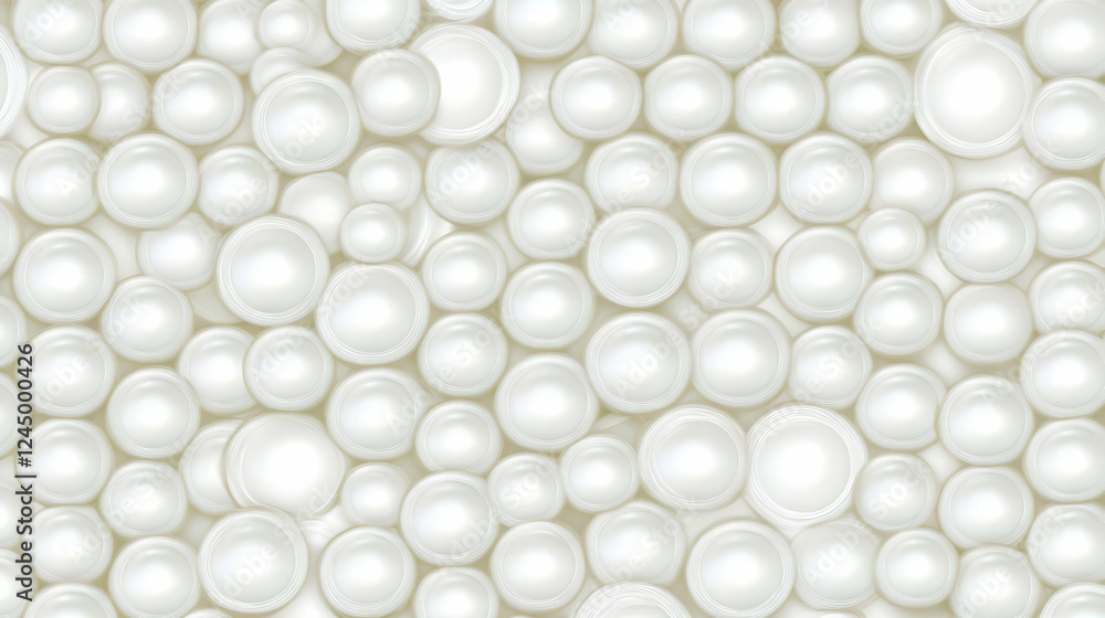 Poster white 3d spheres seamlessly overlap creating an abstract textured background design