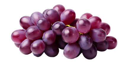 Fototapeta premium Bunch of Fresh Purple Grapes with Glossy Skin and Green Stems, Ideal for Wine-Themed Designs, Healthy Snack Promotions, and Nutritional Concepts on Transparent Background