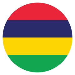 Mauritius flag. Mauritius circle flag logo icon computer vector illustration design