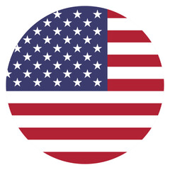 Fototapeta premium United States of America flag. US flag. United States of America circle flag logo icon computer vector illustration design