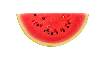 Fresh and Juicy Watermelon Slice with Vibrant Red Flesh and Crisp Green Rind, Perfect for Summer Designs and Healthy Living Promotions on Transparent Background