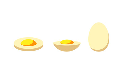 Egg sets in various forms raw, boiled and fried. Organic agricultural products. Ingredients for breakfast