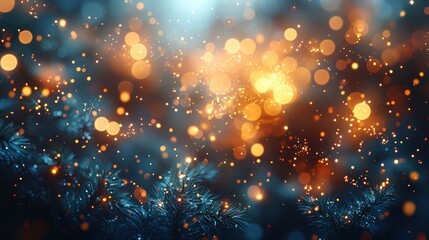 Soft focus Christmas bokeh for a festive and warm atmosphere.