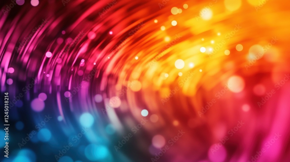 Aufkleber a vibrant, colorful wave pattern with swirling lights and gradients in shades of red, orange, and bl
