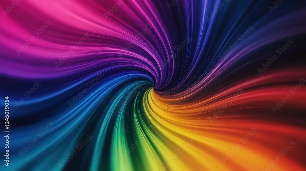 Poster a vibrant swirl of colors that creates a dynamic and captivating visual flow, blending hues in a mes