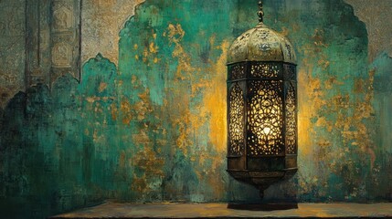 Ornate Ramadan Lantern with Mystical Glow