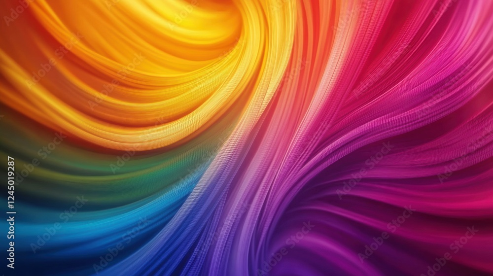 Aufkleber a vibrant swirl of colors blending seamlessly, showcasing a spectrum from yellow to purple, creating