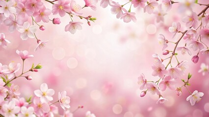 Fototapeta premium Delicate cherry blossom floral pattern on a soft pink background, spring, blossom, spring, blossom, minimalist, pattern,pink