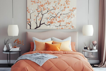 Modern Bedroom Interior Design Showcases a Cozy Ambiance with Stylish Decor and Soft Lighting.