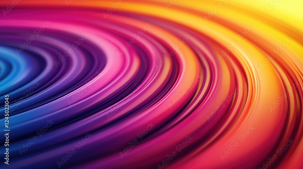 Poster a vibrant, swirling pattern of colorful waves transitions seamlessly from purple to orange, creating