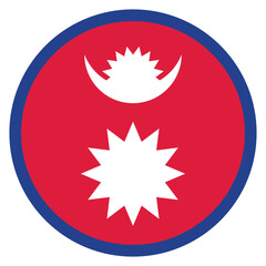 Nepal flag. Nepal circle flag logo icon computer vector illustration design