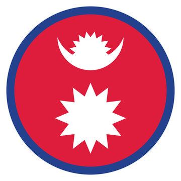 Nepal flag. Nepal circle flag logo icon computer vector illustration design