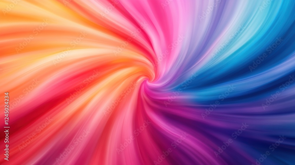 Poster a vibrant swirl of colors ranging from orange to pink and blue, creating a dynamic and energetic vis