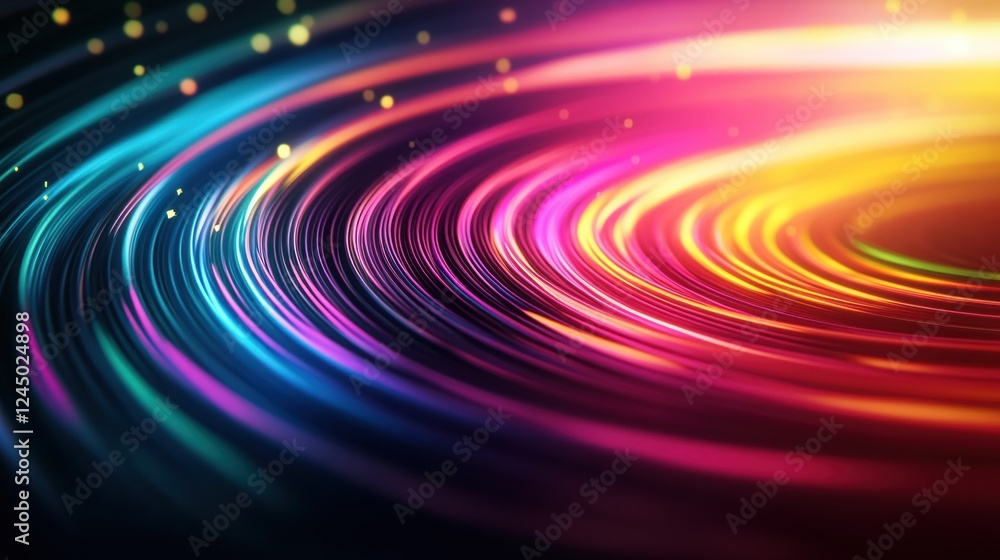 Poster a vibrant swirl of colorful lines and lights, creating a dynamic and energetic visual effect.