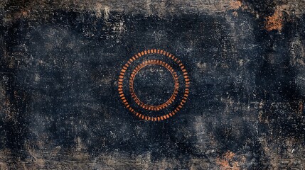 Abstract circular design, grunge texture, dark background