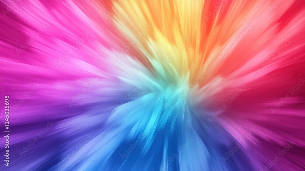Poster a vibrant, abstract explosion of colors blending seamlessly, creating a dynamic and energetic visual