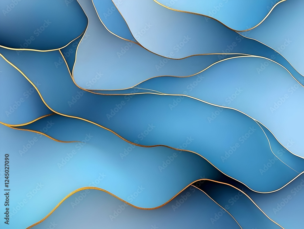 Aufkleber abstract blue background with golden lines creates a luxurious and elegant design for various projec