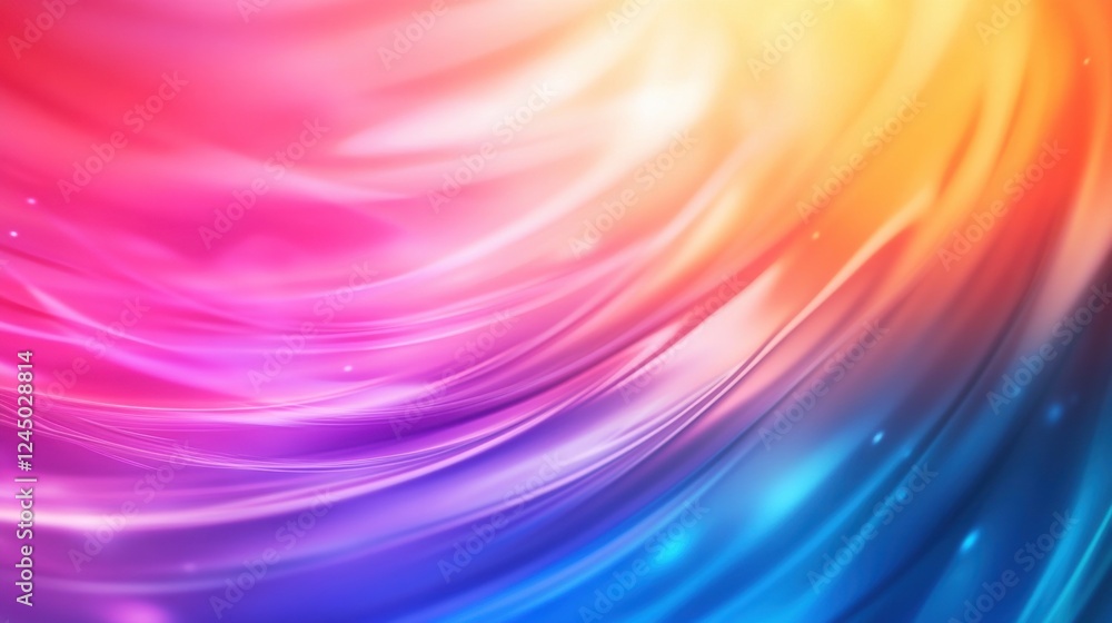 Poster a vibrant, swirling pattern of colors ranging from pink to blue, creating a dynamic and fluid abstra